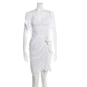 Étoile Isabel Marant  White Linen Wrap Dress L | US10, FR42
